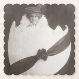  Easter Egg Lady Kartonnen Onderzetters