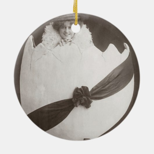  Easter Egg Lady Keramisch Ornament (Achterkant)