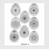 Easter Egg Line Art Sticker (Vel)