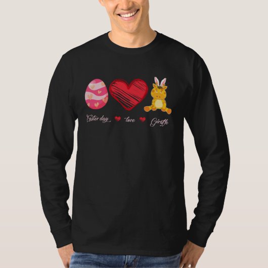 Easter Egg Love Giraffe Bunny Animal Pet  Day T-shirt (Voorkant)