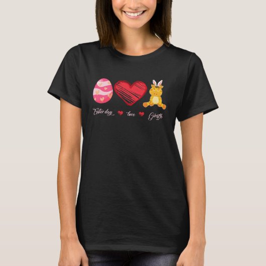 Easter Egg Love Giraffe Bunny Animal Pet Day T-shirt (Voorkant)