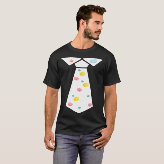 Easter Egg Neck Tie Cool Easter Celebration Costum T-shirt (Voorkant volledig)