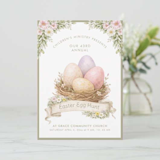 Easter Egg Nest | Easter Egg Hunt Kaart (Staand voorkant)