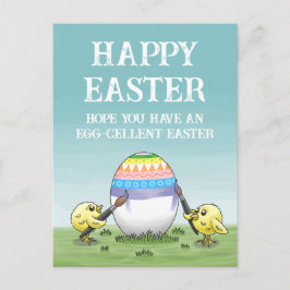 Easter egg painting chickens feestdagenkaart