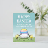 Easter egg painting chickens feestdagenkaart (Staand voorkant)