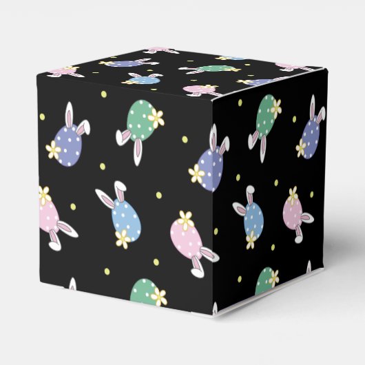 Easter Egg Pattern-draagtas - zwart en pasta Bedankdoosjes (Achterkant)