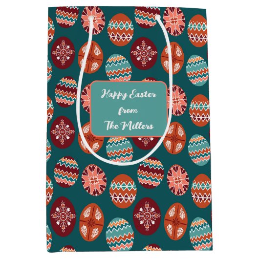 Easter Egg Pattern Medium Gift Bag Medium Cadeauzakje (Voorkant)