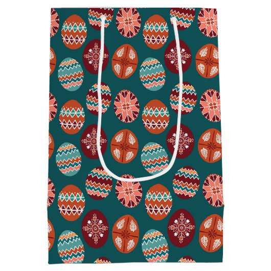 Easter Egg Pattern Medium Gift Bag Medium Cadeauzakje (Achterkant)