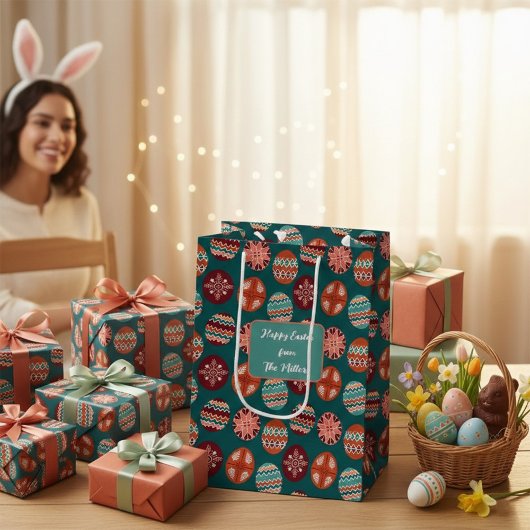 Easter Egg Pattern Medium Gift Bag Medium Cadeauzakje