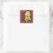Easter egg Pixelart, Pixel Art Vierkante Sticker (Tas)
