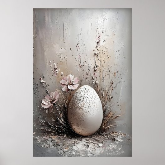 Easter Egg Print, Spring Vintage Easter Egg Poster (Voorkant)