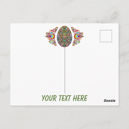 Easter Egg Psychedelic Design Briefkaart (Achterkant)