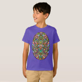 Easter Egg Psychedelic Design Kids Organic T-Shirt (Voorkant volledig)