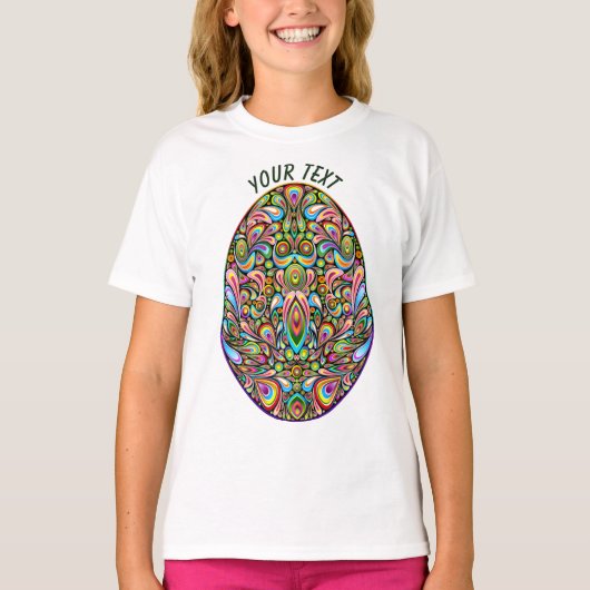 Easter Egg Psychedelic Design Kids Organic T-Shirt (Voorkant)