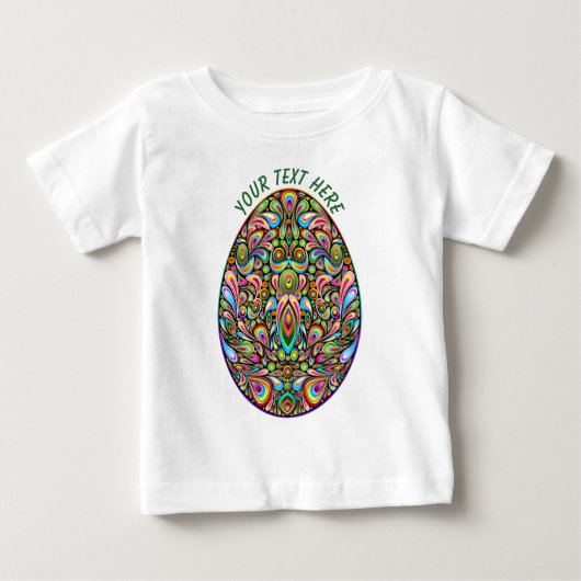 Easter Egg Psychedelic Design Kids Organic T-Shirt (Voorkant)