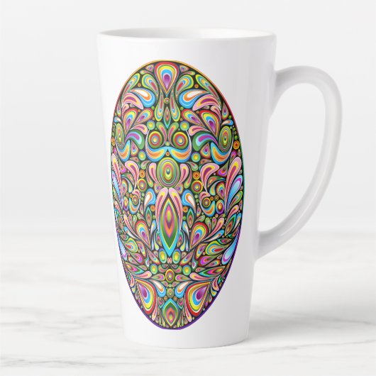 Easter Egg Psychedelic Design Kids Organic T-Shirt Latte Mok (Rechts)
