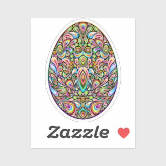 Easter Egg Psychedelic Design Kids Organic T-Shirt Sticker (Vel)