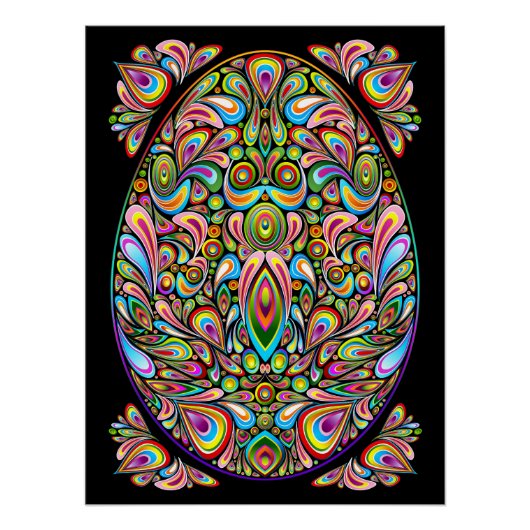 Easter Egg Psychedelic Design Perfect Poster (Voorkant)