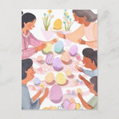 Easter Egg schilderij | Handgemaakte Waterverf Pas Feestdagenkaart (Voorkant)