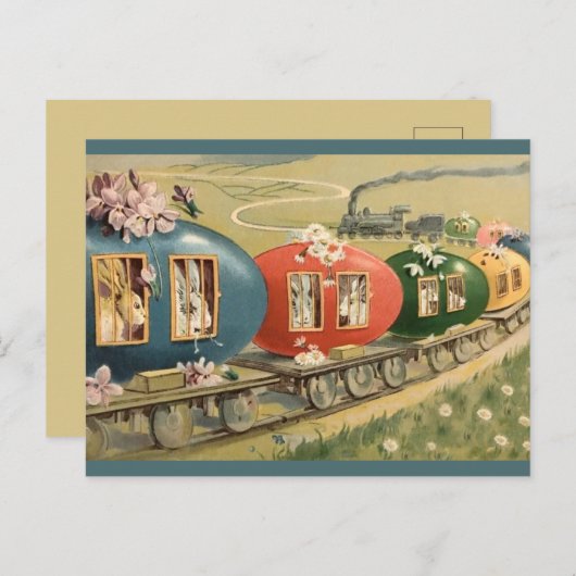  easter egg train briefkaart (Voorkant / Achterkant)