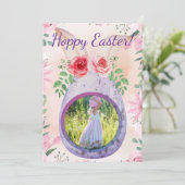 Easter egg with photo purple kaart (Staand voorkant)
