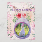 Easter egg with photo purple kaart (Voorkant / Achterkant)