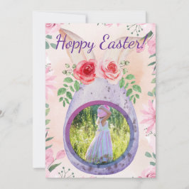 Easter egg with photo purple kaart