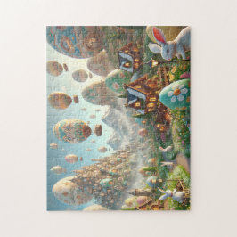 Easter Egg Wonderland Whimsical Bunny Scene Legpuzzel