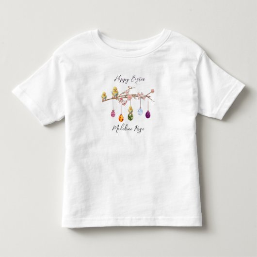 Easter Eggs Baby Chicks Happy Easter Kinder Shirts (Voorkant)
