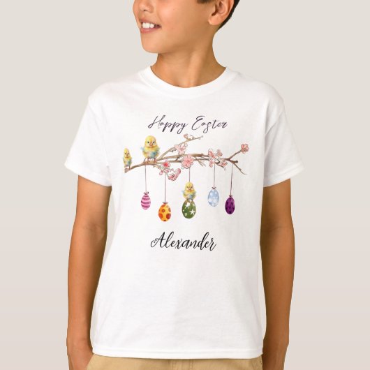 Easter Eggs Baby Chicks Happy Easter T-shirt (Voorkant)