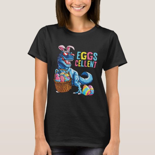 Easter Eggs Cellent Dinosaur Bunny rex Boys Girls  T-shirt (Voorkant)