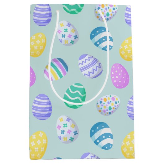 Easter Eggs Colorful Pattern Medium Cadeauzakje (Voorkant)