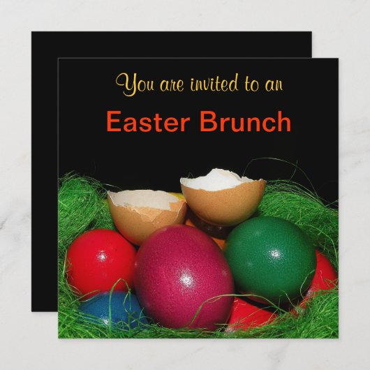 Easter eggs Easter Party Invitation Card Kaart (Voorkant / Achterkant)