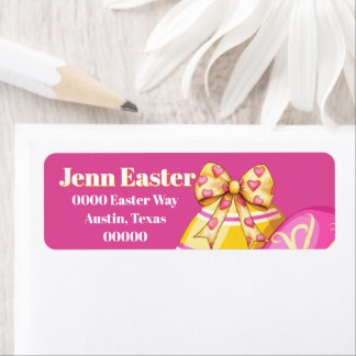 Easter Eggs in Pink and Yellow Etiket