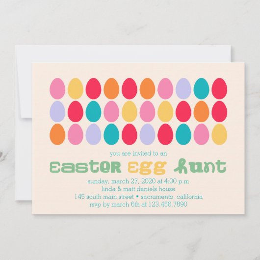 Easter Eggs Party Uitnodiging (Voorkant)