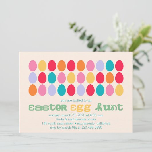 Easter Eggs Party Uitnodiging (Staand voorkant)