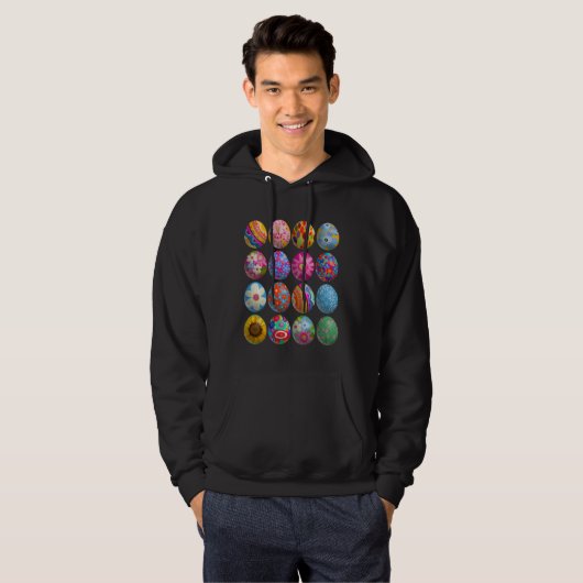 Easter Eggs spring flowers colorful fun Hoodie (Voorkant volledig)