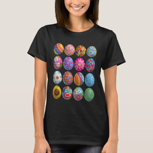 Easter Eggs spring flowers colorful fun T-shirt (Voorkant)