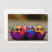 Easter Eggs Wearing Sunglasses, shades, colored Feestdagenkaart (Voorkant / Achterkant)