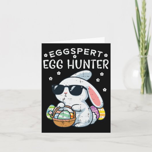 Easter Eggspert Egg Hunter Bunny Boys Meisjes Kind Kaart (Voorkant)