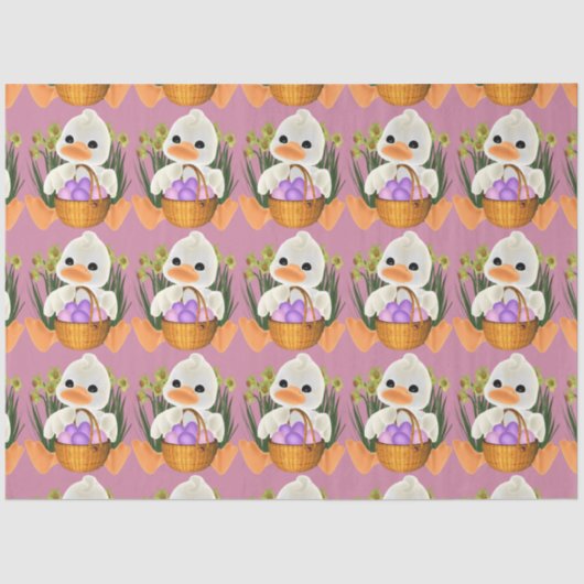 Easter-eieren in mand tissuepapier (Voorkant)