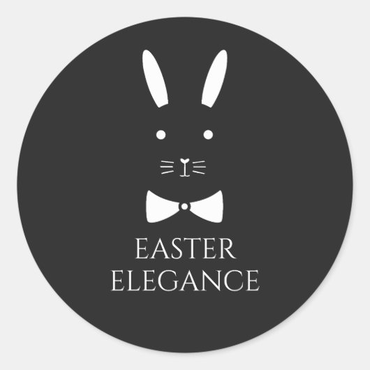 Easter Elegance Bunny Ronde Sticker (Voorkant)