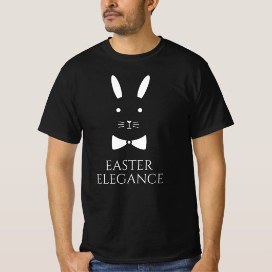 Easter Elegance - Tijdloos Bunny Design T-shirt (Voorkant)