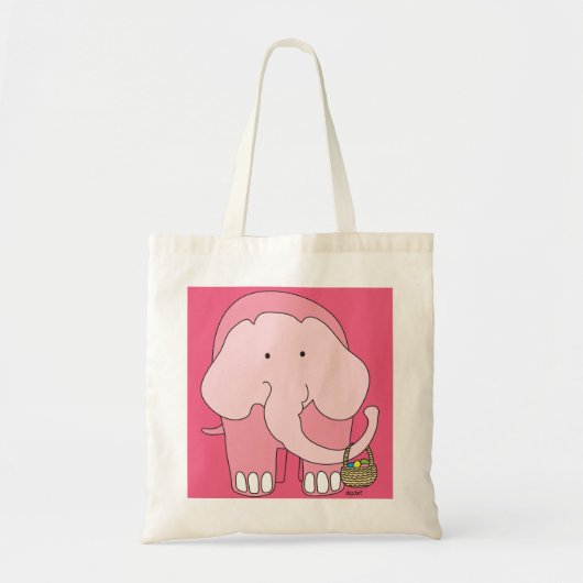 Easter Elephant Egg Basket Tote Bag (Voorkant)