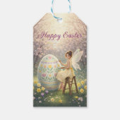 Easter Fairy Painting Egg Spring Cadeaulabel (Voorkant)