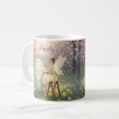 Easter Fairy Painting Egg Spring Name Koffiemok (Voorkant links)