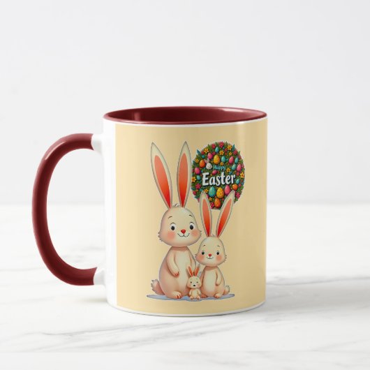 Easter Family – Cute Bunny Celebration - caneca Mok (Links)