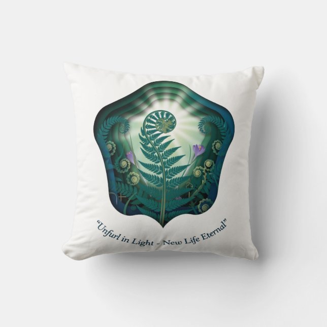 Easter Fern Unfurl in Glory, Easter Gift Kussen (Voorkant)