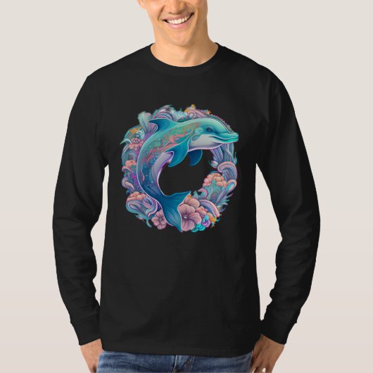 Easter festive Illustration with charming Dolphin  T-shirt (Voorkant)