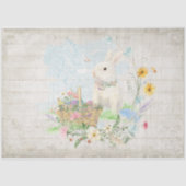 Easter Floral Bunny Eggs Basket Spring Decoupage T Tissuepapier (Voorkant)